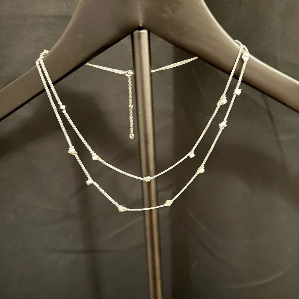 Silver Double Layer Necklace - Picture 1 of 5